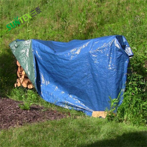 150Gsm 3*50m HDPE dệt gia cố Tấm Chống Thấm bạt chống thời tiết màu xanh/Bạc - Product Image 4