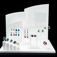Support d'exposition pour bijoux en plexiglas, support d'affichage pour boucles d'oreilles en acrylique blanc, support en forme de T pour boucles d'oreilles à clous