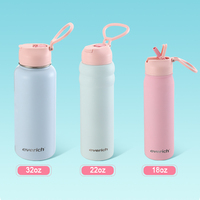 Nouvelle couleur, capacité flexible pour bouteilles d'eau isothermes à double paroi en acier inoxydable 304, 12-24 heures
