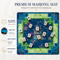 Housse de table de mahjong Seyon, imprimée sur mesure, en néoprène, tapis de mahjong américain, épaisseur 3 mm, bordure florale, portable, pliable, antidérapante, imperméable