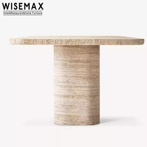 Wisemax hiện đại sang trọng ăn uống đồ nội thất kích thước lớn travertine bàn ăn khách sạn hình chữ nhật bằng đá cẩm thạch bàn ăn cho 10 - Product Image 3