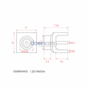 2-Pins Connectoren Voor Pcb Smps DC-26.5GHz Recht Door Gat Mannelijke Gpo Smp Pcb Connector Printplaat