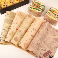 Papier d'emballage pour sandwichs, qualité alimentaire, résistant à l'huile, en PE, pour la cuisson, 28x38cm, pour hamburgers, pain, assiettes de dîner