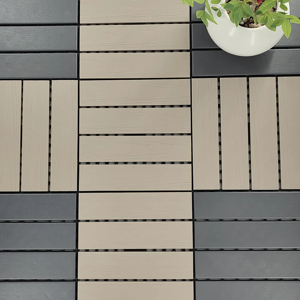 Bricolage Nouveau design pour balcon et jardin Utilisation en extérieur Carreaux de terrasse décoratifs ignifuges et imperméables en WPC