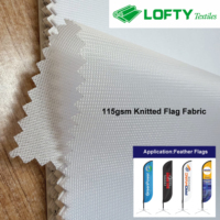 Tela de bandera de punto de 115 g/m² más duradera para sublimación de tinta, imprimible, de una sola cara, para banderas tipo pluma