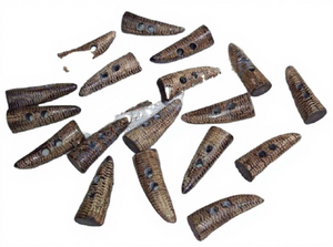 Botones de cuerno de búfalo de 2 agujeros con forma plana, ecológicos, cubiertos de tela, para chaquetas vaqueras, tallas surtidas, joyería B.S. - Product Image 2