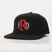 Chapeau à bord plat en polyester 7 panneaux personnalisé, haute qualité, découpe au laser, trou, Oem, casquette étanche, logo brodé, Gorras