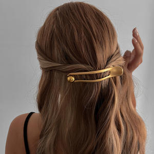 <span class=keywords><strong>Barrette</strong></span> en métal à géométrie dorée vintage, nouveaux <span class=keywords><strong>cheveux</strong></span> de style simple, accessoire décoratif pour <span class=keywords><strong>cheveux</strong></span> pour femmes et filles - Product Image 4