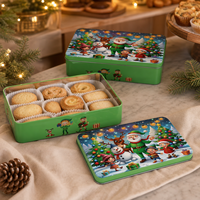 Boîte à biscuits rectangulaire personnalisée avec couvercle 115x85x22mm pour biscuits, cadeaux de boulangerie et vente au détail de fêtes