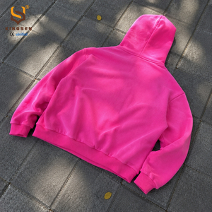 เสื้อฮู้ดดี้สตรีทแวร์แบบหนา ผ้าฝ้าย 100% สไตล์วินเทจ ล้างสีแบบแอซิดวอช ซีดจางแบบซันเฟด แต่งแพทช์ปะติด ปักลาย ซิปหน้า - Product Image 3