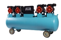 Compresseur d'air portable 1500Wx4-120L, alimenté en courant alternatif 220V, silencieux, sans huile, refroidi par air, 600L/Min, pour les industries dentaires, garantie 1 an
