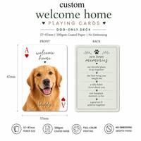 Jeu de cartes personnalisé pour chien « Bienvenue à la maison » avec photo de votre animal et livret souvenir A5 en option
