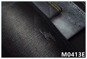 Tela vaquera elástica negra con efecto azufre para jeans - Product Image 4