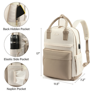 LOVEVOOK Zaini da Viaggio <span class=keywords><strong>per</strong></span> Ragazze 15.6 17 Pollici, Borsa Scolastica con Porta USB, Zaini Casual Impermeabili <span class=keywords><strong>per</strong></span> <span class=keywords><strong>Laptop</strong></span> da <span class=keywords><strong>Donna</strong></span> - Product Image 4