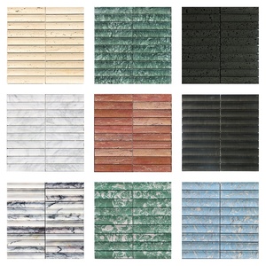 Mosaïque de carreaux de marbre cannelé en travertin beige, mosaïque 3D en travertin pour la décoration murale personnalisée - Product Image 4