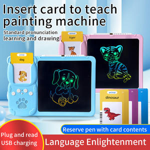 Cartes Cognitives 2-en-1 : Machine d'Apprentissage Interactif, Cartes Flash Parlantes et Tablette d'Écriture LCD – Jouet <span class=keywords><strong>Montessori</strong></span> pour Enfants : Apprentissage de la Lecture et de la Peinture - Product Image 6