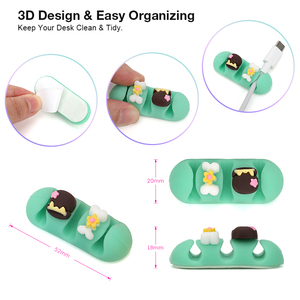 OEM Design personalizzato portatile cavo in Silicone organizzatore carino 3M autoadesivo autogestione clip per Desktop per soggiorno - Product Image 6