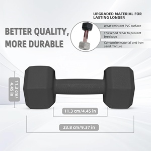 Durable Custom Rubber <b>Dumbbells</b> 20lbs Anti-Roll Square Head Hand Weights for Home Gym Fitness Exercise Body Building - Product Image 3