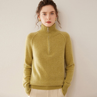 Pull en laine 100 % double couche pour femme, col roulé zippé, élégant, décontracté, chaud et confortable, idéal pour l'hiver – Conception OEM/ODM