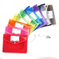 Carpeta de plástico A3, A4, A5, FC, colorida, para documentos, con cierre a presión y bolsillo