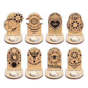 Estante de exhibición de tarot de madera con diseño de fase lunar, soporte de vela de Altar de bruja, organizador de mesa espiritual para uso ritual - Product Image 4
