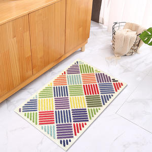 Tapis de salle de bain géométrique coloré rectangulaire antidérapant en PVC pour l'entrée de la maison et la salle de bain - Product Image 3