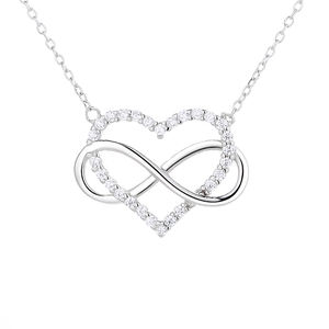 Collana d'amore infinita in argento Sterling 925 donna alla moda semplice - Product Image 1