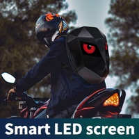 Mochila Moto LED LOY GTX-6 Caballero de Fuego, Pantalla Ojos Digitales Programable APP, Estampado Moto Impermeable para Hombre