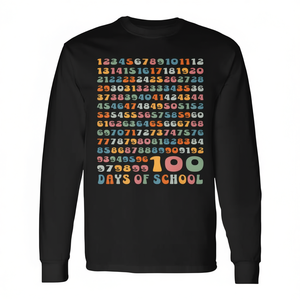 T-shirt a maniche lunghe con numeri matematici per 100 giorni di scuola, per insegnanti e bambini - Product Image 2