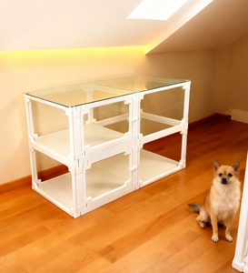 Evcil Hayvan Çiti Nefes Alabilen Sürüngenler Küçük Hayvan Kafesi için Çift Katmanlı İç Mekan Temizlemesi Kolay Kedi Köpek - Product Image 1