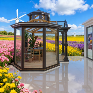 Pergola et serre de jardin extérieure moderne en alliage d'aluminium avec design imperméable et <span class=keywords><strong>chauffage</strong></span> <span class=keywords><strong>solaire</strong></span> <span class=keywords><strong>pour</strong></span> usage domestique - Product Image 3