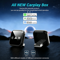Adaptor Carplay Android Auto Nirkabel 3 in 1, Airplay Mirroring, Dongle USB Universal, Kotak WiFi Berkabel ke WiFi, Plug and Play, Pintar