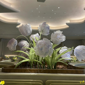 Fleurs artificielles géantes modernes en organza, tulipes violettes suspendues pour mariage, fête, événement, décoration, <span class=keywords><strong>anniversaire</strong></span>, baby shower, scène, photo - Product Image 2