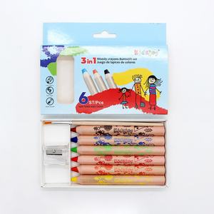 Jumbo <span class=keywords><strong>Woody</strong></span> Crayons 6 8 12 24 48 Dessin Couleurs Art Graisse Aquarelle Crayons Crayons avec Pinceau et <span class=keywords><strong>Taille</strong></span>-<span class=keywords><strong>Crayon</strong></span> - Product Image 2