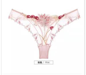Factory Outlet Tanga de mujer Bragas Bordado de cereza Tentación sexy Tanga transparente - Product Image 2