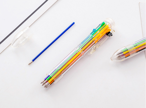 Stylo bille personnalisé en plastique ABS transparent, 8 couleurs, avec logo imprimé, idéal pour la papeterie étudiante (vente en gros) - Product Image 3