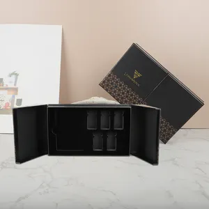 Scatola regalo magnetica con cassetto in cartone di carta personalizzata per gioielli porta gioielli con calamita nera
