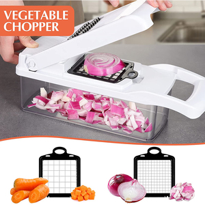 Coupe-légumes hachoir, trancheuse à mandoline professionnelle pour <span class=keywords><strong>dicer</strong></span> alimentaire pour pommes de terre, tomates, légumes, oignons avec 7 lames - Product Image 3