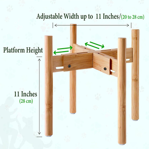 Soporte Ajustable de Madera Natural para Cuenco de Perro, Comedero Elevado de Bambú Grande Personalizado para Agua y Comida, para Hogar u Oficina - Product Image 2