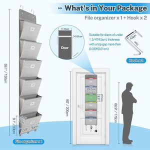 2026 Amazons New <b>File</b> Wall Door Organizer Pocket Chart Wall <b>File</b> Organizers for Home <b>Storage</b> & Organization <b>Storage</b> Bags - Product Image 2
