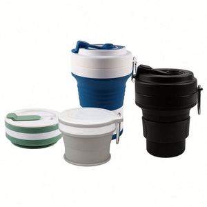 Custom Portable <b>Cups</b> 6oz 12 oz 16oz 350ML 450ML 500ML 550ML Outdoor Travel Reusable Silicone Folding Collapsible <b>Cup</b> - Product Image 2