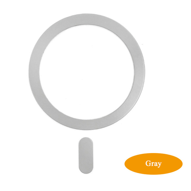 Gray Metal Ring Sticker for Magsafe Magnetic Wireless with Magnet Ring Positioning Tab