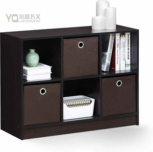 AILICHEN Basic 3x2 <span class=keywords><strong>bibliothèque</strong></span> moderne <span class=keywords><strong>bibliothèque</strong></span> lignes sombres design à profil <span class=keywords><strong>bas</strong></span> stockage <span class=keywords><strong>bibliothèque</strong></span> couleur noyer foncé - Product Image 2