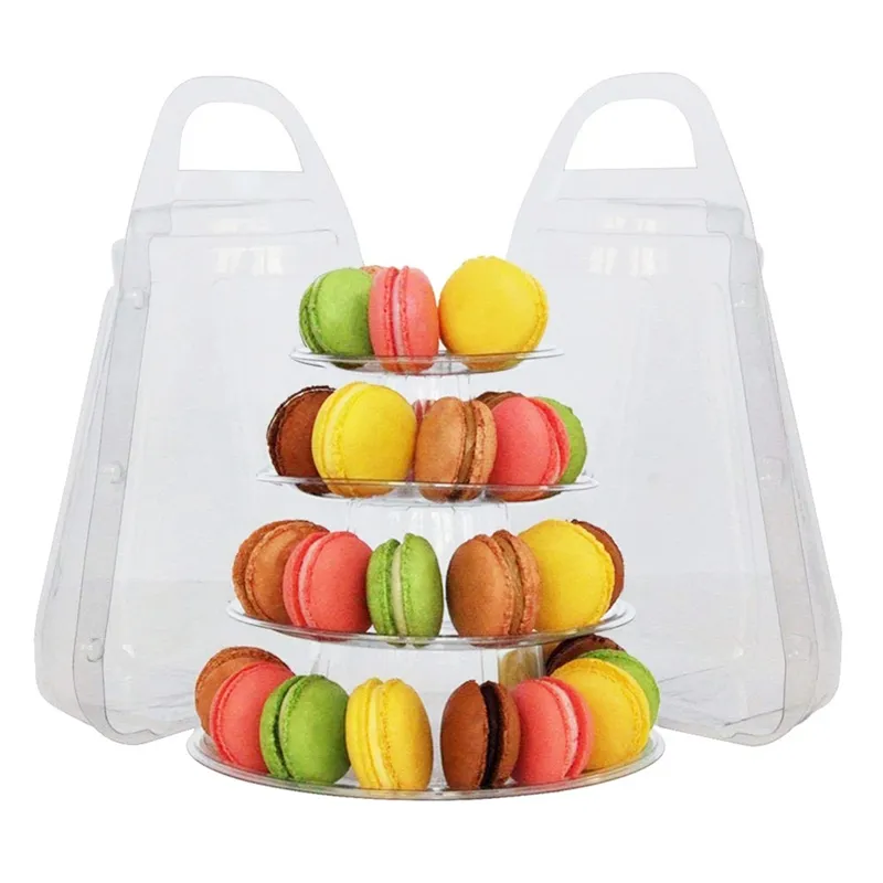 Vỉ Nhựa 4 Tầng Lớp Macaron Tower Hiển Thị Giá Đỡ Giá Đỡ Để Sử Dụng Cho Bữa Tiệc