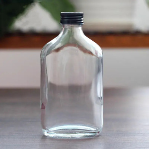 Bouteille en verre vide avec bouchons, flacon de poche pour liqueurs, bouteilles transparentes pour sauces, whisky, sodas et autres boissons - Product Image 5