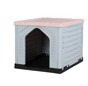 กรงสัตว์เลี้ยงขนาดเล็ก,กรงสุนัขพลาสติกแบบวางซ้อนกันได้บ้านสุนัขกลางแจ้งหลังคาเรียบทนทาน - Product Image 1