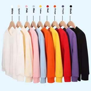 Suéter Infantil de Cuello Redondo, Color Liso, Deportivo y Casual para Otoño, 320G de Algodón, Venta al Por Mayor - Product Image 1