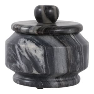 Vaso Decorativo in Marmo Intagliato con Coperchio, Elemento d'Arredo Contemporaneo per Soggiorno e Ufficio - Product Image 3