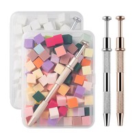 100 éponges à ongles haute densité avec support, sans peluches, micro-pores, pour mélange de couleurs, en boîte, pour manucure DIY et salon