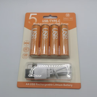 Литиевая батарея 1.5V AA AAA с портом Type-C, 2000 мВт·ч, 1200 циклов, для электромобилей и бытовой техники